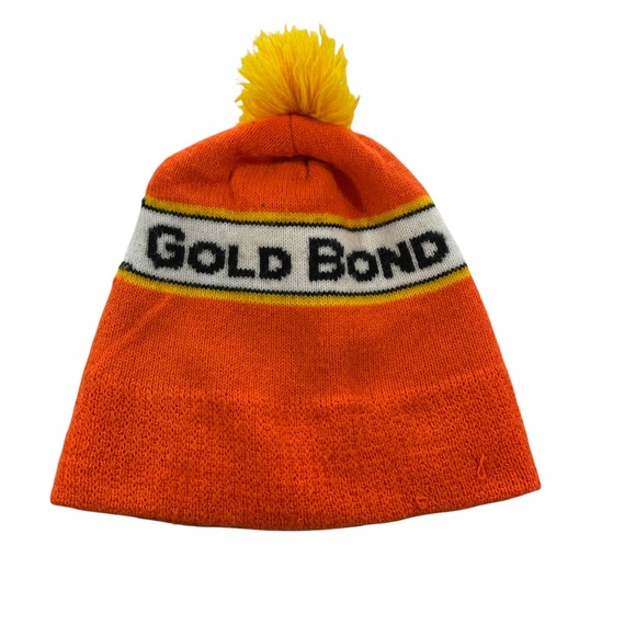 Vintage Rare Gold Bond Made in USA Knit Winter Hat Snowboard Ski Hunter’s Orange - Picture 3 of 5